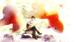  1boy fish goldfish guitar highres instrument male_focus nassan_(1214narumi) solo 