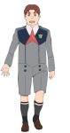  1boy brown_hair code:214 darling_in_the_franxx full_body male_focus open_mouth school_uniform short_hair shorts smile sock_garters socks solo thick_eyebrows 
