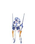  1girl android blue_eyes darling_in_the_franxx delphinium_(darling_in_the_franxx) dual_wielding full_body mecha no_humans official_art 