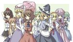  alice_margatroid bad_id everyone hat ibuki_suika kawashiro_nitori kirisame_marisa kochiya_sanae multiple_girls patchouli_knowledge shameimaru_aya subterranean_animism touhou urin yakumo_yukari 