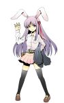  bad_id belt bullet bunny_ears lavender_hair necktie rabbit_ears reisen_udongein_inaba solo thigh-highs thighhighs touhou urin 