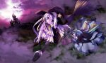  blue_eyes blue_hair broom broom_riding flying hat moon original pink_eyes silver_hair vinashyra witch witch_hat 