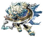  blonde_hair blue_eyes boots chain chains kiyuzuki_satoko milanor official_art satoko_kiyuduki silver_hair weapon yggdra_union 