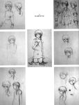  absurdres highres iwakura_lain monochrome official_art production_art scissors serial_experiments_lain sketch yoshitoshi_abe 