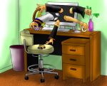  arms banana bananas bottle chair desk dresser hands kagamine_len kagamine_rin kaito keyboard leak lube meiko monitor mouse mousepad tampon toy_car trash_can vocaloid what 