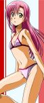  bikini blush flat_chest green_eyes hair_ornament hairclip hayate_no_gotoku! katsura_hinagiku long_hair navel open_mouth pink_hair segawa_haruna swimsuit 