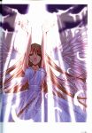  angel_wings aquarian_age armpits blonde_hair breasts cleavage dress feathers highres large_breasts long_hair nanase_aoi wings 