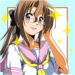  glasses hayate_no_gotoku! maria ponytail school_uniform segawa_haruna sparkle sparkles 