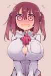  blush breast_pocket breasts commentary cool-kyou_shinja ebina_nana highres himouto!_umaru-chan large_breasts pocket popped_button twintails wavy_mouth 