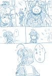  1boy 2girls admiral_(kantai_collection) comic kantai_collection koopo monochrome multiple_girls shigure_(kantai_collection) translation_request yuudachi_(kantai_collection) 