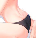  1girl arched_back ass bare_legs barefoot black_panties close-up dimples_of_venus narynn panties simple_background sitting soles solo underwear wariza white_background 