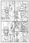  ... 2girls bbb_(friskuser) comic commentary_request corner crying crying_with_eyes_open dropping folder girls_und_panzer greyscale hands_on_lap hiding highres itsumi_erika jack-o&#039;-lantern kneeling kuromorimine_school_uniform long_hair long_sleeves monochrome multiple_girls nishizumi_maho open_mouth pleated_skirt scared sidelocks skirt spoken_ellipsis sweatdrop tears thought_bubble translation_request 