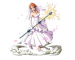  1girl bodskih breasts bridal_veil brown_eyes cleavage collarbone dress earrings elbow_gloves full_body gloves high_heels holding holding_staff jewelry large_breasts looking_at_viewer nami_(one_piece) necklace one_piece orange_hair shoes short_hair sleeveless sleeveless_dress smile solo staff standing strapless strapless_dress transparent_background veil wedding_dress white_dress white_gloves white_shoes 