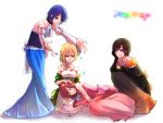  aqua_(kingdom_hearts) blonde_hair blue_eyes closed_eyes dress fuyuki_yomi kairi_(kingdom_hearts) kingdom_hearts kingdom_hearts_ii multiple_girls namine redhead short_hair xion_(kingdom_hearts) 