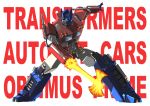  1boy 80s autobot axe blue_eyes character_name copyright_name energy_axe full_body glowing headgear insignia looking_away machine machinery mecha no_humans oldschool optimus_prime paintedmike robot simple_background solo standing transformers weapon white_background 