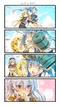  4girls 4koma comic highres kantai_collection long_hair multiple_girls nonco short_hair translation_request 