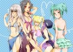  ass bad_id bad_pixiv_id bangs belphegor_(reborn) fran_(reborn) genderswap genderswap_(mtf) katekyo_hitman_reborn mame_(enndoumame2009) mammon_(reborn) multiple_girls superbi_squalo swimsuit xanxus 