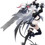  boots bracelet breasts closers demon_girl demon_tail demon_wings eyepatch game_cg gloves grey_eyes horn huge_weapon jewelry leg_up long_hair official_art partly_fingerless_gloves short_shorts shorts sideboob silver_hair simple_background succubus sword tail thigh-highs thigh_boots thigh_strap very_long_hair violet_(closers) weapon white_background wings 