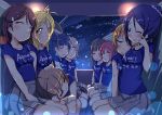  6+girls blush highres kurozu lap_pillow multiple_girls sketch sleeping smile tagme uniform 