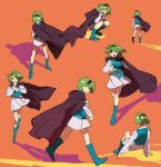  1girl blue_eyes book boots cape fire_emblem fire_emblem:_rekka_no_ken fire_emblem_heroes green_hair hairband looking_at_viewer nino_(fire_emblem) open_mouth short_hair skirt smile solo 