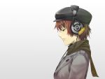  cabbie_hat coat gou_(double_trigger) hat headphones highres original profile scarf short_hair 