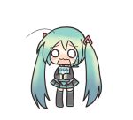  aqua_hair blush chibi hachune_miku hatsune_miku long_hair lowres o_o sakuramori_sumomo skirt super_deformed tears thigh-highs thighhighs twintails vocaloid zettai_ryouiki 