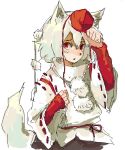  hat inubashiri_momiji kasa oekaki red_eyes tail tokin_hat touhou white_hair wolf_ears 
