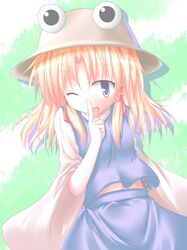  blonde_hair hat moriya_suwako sitting touhou 