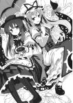  chain chains collar doll gap hat highres hinanawi_tenshi monochrome nagae_iku parasol pout seo_tatsuya teddy_plaza touhou umbrella yakumo_yukari 