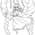  leaf long_skirt monochrome rope short_hair skirt tagme touhou yasaka_kanako 