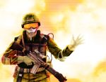  camouflage foxhound gloves gun helmet military_uniform onibi_(foxhound4185) rifle vest weapon 