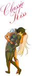  1girl allelujah_haptism bodysuit chikan_yoshiko couple gundam gundam_00 hold holding kiss parody pilot_suit soma_peries 
