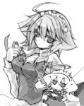  angeltype animal_ears chibi dog_ears inu_sakuya izayoi_sakuya kemonomimi_mode maid monochrome super_deformed touhou wings 