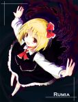  blonde_hair character_name darkness gochou_(comedia80) hair_ribbon necktie outstretched_arms red_eyes ribbon rumia short_hair solo spread_arms touhou 