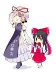  chibi hakurei_reimu hand_holding harano holding_hands multiple_girls super_deformed touhou yakumo_yukari 