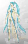  :d android aqua_eyes aqua_hair breasts character_name copyright_name covered_navel hatsune_miku highres mecha medium_breasts open_mouth pandarou robot smile twintails vocaloid 