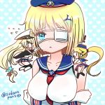  ! 3girls beret black_legwear blonde_hair blue_eyes chibi_inset commentary_request crying crying_with_eyes_open enterprise_(zhan_jian_shao_nyu) eyepatch garrison_cap hair_ornament hairclip hat hornet_(zhan_jian_shao_nyu) long_hair low-tied_long_hair lowres medical_eyepatch multiple_girls open_mouth peaked_cap ponytail short_hair tears thigh-highs twitter_username yorktown_(zhan_jian_shao_nyu) zhan_jian_shao_nyu 