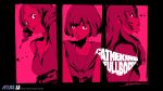  3girls atlus black_border border catherine catherine:_full_body catherine_(game) column_lineup company_name copyright_name glasses highres katherine_mcbride logo looking_at_viewer monochrome multiple_girls official_art rin_(catherine) short_hair soejima_shigenori 