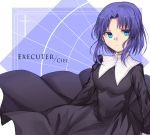  1girl blue_eyes blue_hair cassock character_name ciel cross frith_(ya) highres melty_blood nun serious short_hair sketch solo tsukihime 