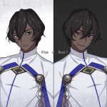  arjuna_(fate/grand_order) black_hair dark_persona dark_skin dark_skinned_male dual_persona evil_grin evil_smile fate/grand_order fate_(series) grin male_focus roki_(shouka65) smile 