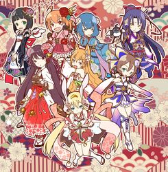  animal_ears character_request fox_ears fox_girl highres japanese_clothes kasumi_(shironeko_project) kimono korin_(shironeko_project) lolitan looking_at_viewer multiple_girls rabbit_ears shironeko_project shizuku_(shironeko_project) smile 