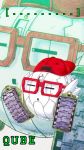  character_name cube_(live_a_live) full_body gogo_(pixiv47445) hat highres live_a_live marker_(medium) no_humans red-framed_eyewear red_hat robot solo traditional_media zoom_layer 
