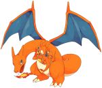  :d black_hair blue_eyes charizard cosplay fangs hideko_(l33l3b) hug looking_at_another mega_charizard_y mega_charizard_y_(cosplay) no_humans open_mouth pikachu pokemon pokemon_(creature) simple_background smile standing tail-tip_fire white_background 
