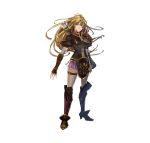  1girl absurdres blonde_hair bow_(weapon) fire_emblem fire_emblem:_mystery_of_the_emblem fire_emblem_heroes full_body gloves highres kleine long_hair looking_at_viewer official_art skirt solo transparent_background weapon 