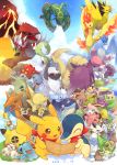  &gt;_&lt; :3 absol alakazam alternate_color articuno badge bandanna bellsprout blastoise blue_sky butterfree caterpie charizard cliff closed_eyes clothed_pokemon clouds commentary_request crossed_arms cyndaquil dated diglett dugtrio ekans flag frown fushigi_no_dungeon gardevoir gengar golem_(pokemon) gulpin hideko_(l33l3b) highres holding jumpluff kangaskhan kecleon lombre looking_at_viewer looking_away magnemite mankey map medicham moltres ninetales nuzleaf octillery open_mouth pelipper persian pikachu pokemon pokemon_fushigi_no_dungeon rayquaza shiftry skarmory sky smeargle snubbull sun volcano whiscash wigglytuff wobbuffet wynaut xatu zapdos 