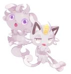 :o claws espurr fangs finger_licking fingernails hideko_(l33l3b) licking looking_at_another looking_at_viewer meowth no_humans open_mouth pokemon pokemon_(creature) sharp_fingernails simple_background slit_pupils tail tongue tongue_out violet_eyes white_background wide-eyed yellow_eyes 