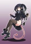  bad_id bad_twitter_id black_footwear black_hair boots character_request commentary_request covered_navel cross demon_girl demon_tail floating gradient gradient_background grin hair_ornament itou_ryuusei juliet_sleeves legs_crossed long_sleeves no_panties nun pelvic_curtain pointy_ears puffy_sleeves slime slit_pupils smile tail thigh-highs two_side_up yellow_eyes 