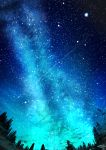  amatsuki_rei commentary_request forest highres milky_way nature night night_sky no_humans outdoors scenery shooting_star signature sky star_(sky) starry_sky 