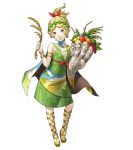  1girl blonde_hair bracelet cape child cleavage_cutout demeter_(megami_tensei) doi_masayuki dress food fruit grapes head_wreath jewelry official_art red_eyes ribbon shin_megami_tensei shin_megami_tensei:_strange_journey wheat white_background 