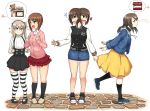  +_+ /\/\/\ 4girls :d arrow bangs black_footwear black_jacket black_legwear black_ribbon black_skirt blue_footwear blue_jacket blue_skirt boko_(girls_und_panzer) brown_eyes brown_footwear brown_hair cardigan casual closed_eyes closed_mouth collared_shirt commentary cross-laced_footwear denim denim_jacket denim_skirt food_stand frilled_skirt frills from_side girls_und_panzer hair_ribbon high-waist_skirt hikyakuashibi jacket layered_skirt letterman_jacket light_brown_hair long_hair long_sleeves looking_at_viewer looking_back mary_janes medium_skirt mika_(girls_und_panzer) miniskirt multiple_girls nishizumi_maho nishizumi_miho open_clothes open_jacket open_mouth outdoors pink_sweater red_skirt ribbed_shirt ribbon shimada_arisu shirt shoes shop short_hair side_ponytail skindentation skirt smell smelling smile sneakers socks sparkle speech_bubble squiggle standing stuffed_animal stuffed_toy suspender_skirt suspenders sweatdrop sweater teddy_bear thigh-highs thought_bubble turtleneck walking white_background white_shirt white_sweater yellow_skirt 